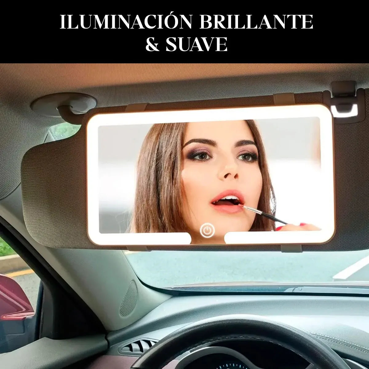 VanityClip | Espejo LED para auto, belleza donde sea.
