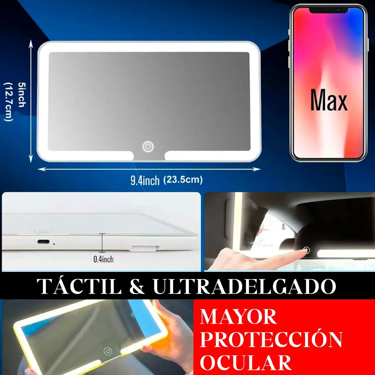 VanityClip | Espejo LED para auto, belleza donde sea.