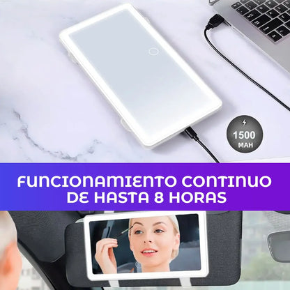 VanityClip | Espejo LED para auto, belleza donde sea.