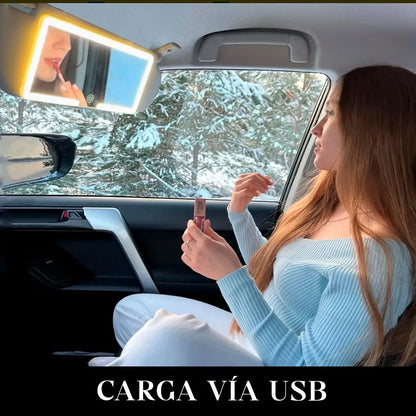 VanityClip | Espejo LED para auto, belleza donde sea.