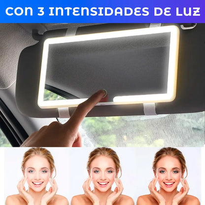 VanityClip | Espejo LED para auto, belleza donde sea.