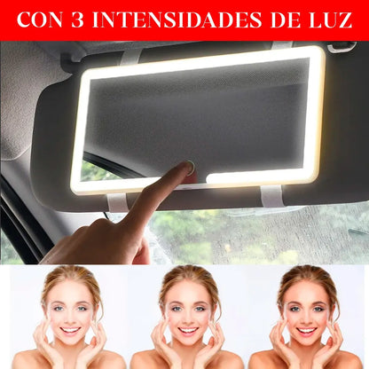 VanityClip | Espejo LED para auto, belleza donde sea.