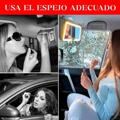 VanityClip | Espejo LED para auto, belleza donde sea.